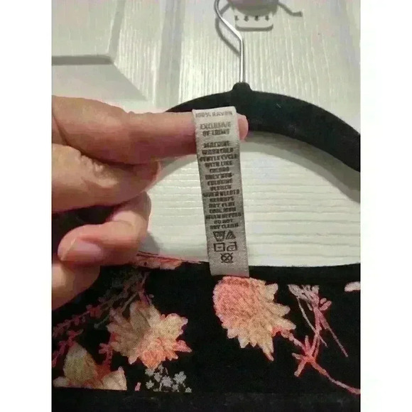 American Rag Black Rosebud High Low‎ Floral Dress Size 2X - Picture 6 of 9